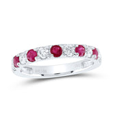 1/2CTW-DIA NKE 1/2CTW-RD-RUBY NAT GEM ANNIVERSARY BAND